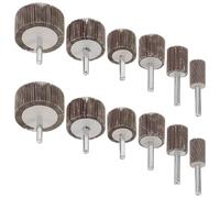 Didiseaon Set de 12 Ruedas de Lijado de Aletas Abrasivas para Amoladora de Banco, Accesorios para Herramientas Rotativas, Granos P80-, Kit de Muela de Metal para Pulido y Desbarbado