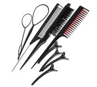 Didiseaon Set De Peines Profesionales Para Peinar Cabello Negro 9 Piezas Juego De Peines Para Mechas Cardado Texturizado Para Peluquería y Viajes
