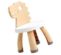 Didiseaon Silla Infantil Anticaídas Respaldo de Dinosaurio Taburete de Plástico Amarillo para Pequeños Resistente y Estable para Estudio y Actividades en Hogar y Jardín