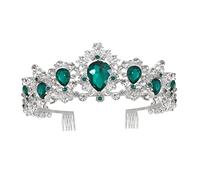 Didiseaon Sombreros de moda novia accesorios de niña diamante de imitación tocado de cristal tocado de diamantes de imitación tiara accesorios de fotografía sombrerería diamante verde