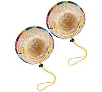 Didiseaon Sombreros de Paja Accesorios Creativos y Hechos a Mano para Mascotas 2piezas para Perros, Ideales para Fiestas y Sesiones de Fotos Divertidas