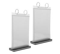 Didiseaon Soporte de Mesa para Menú A5 Transparente Acrílico Doble Cara 2 Piezas Exhibidor de Menú Plegable para Restaurante Oficina Cafetería Vertical para Carteles y Tarjetas