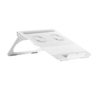 Didiseaon Soporte para Portátil Plegable Blanco 2 Ventiladores Ajustables Rack de Enfriamiento para Computadora Portátil Altura Regulable 90-130 Cm Diseño Ligero para Viajes