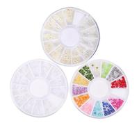 Didiseaon Suministros para Decoración de Uñas 3 Juegos de Dijes Semicirculares con Posterior Plana Y Perlas para Manualidades para Manicura