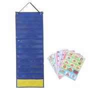 Didiseaon Tabla de Tareas Niña Horario Visual de Doble Cara en Azul, Material de Poliéster y PVC para Formación de Hábitos y Recompensa de Comportamiento en Casa y Escuela