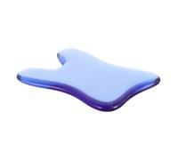 Didiseaon Tabla Raspadora de Cristal Azul para Esculpir Mandíbula Herramienta Guasha Facial de Cuatro Lados para Viajes Casa y Oficina Masajeador de Piel y Herramienta de Raspado Facial