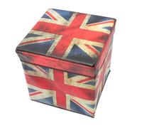 Didiseaon Taburete Otomano Plegable Pequeño Almacenamiento, Caja para Guardar Ropa De Tela Resistente, Otomana Retro Bandera del Reino Unido, para Hogar, Sala o Habitación Infantil