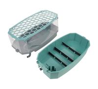 Didiseaon Tanque de Tortuga Pequeño Azul con Tapa Terrario de Plástico con Plataforma para Tomar el Sol Hábitat Acuático y Terrestre para Tortugas Acuario para Reptiles y Cangrejos