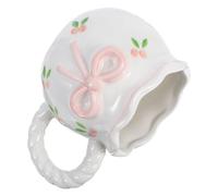Didiseaon Taza de Cerámica Rosa Lazo Hecha a Mano, Creativa y Única para Café en Cafetería, Capacidad Óptima y Uso Versátil
