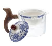 Didiseaon Tetera Diseño Elegante y Tradicional de Cerámica y Madera de 300ml Portátil Mango Antiquemaduras Color Aleatorio para Reuniones Privadas y Entretenimiento
