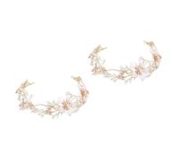 Didiseaon Tiara Blanca Flores 2 Piezas Cintas Pelo Tiara Accesorios Para El Cabello De La Novia Tocados De Novia Diadema Nupcial Diadema De Flores Vestido De Novia Sombrerería Venda