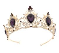 Didiseaon Tiara de para Mujer: Tiara Barroca Retro con Diamantes de Imitación Morados, Accesorio para El Cabello de Aleación para Mujer, Ideal para Bodas, Festivales Y Fiestas.