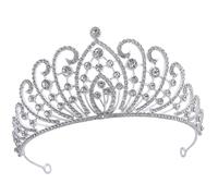 Didiseaon Tiara Nupcial de Boda Estilo Barroco Aleación de Zinc y Gemas de Imitación, Elegante y Resistente para Fiesta Nocturna y Baile