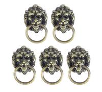 Didiseaon Tiradores para Muebles de Aleación de Zinc Forma de Cabeza de León Vintage Tamaño Pequeño Acabado Cobre Cepillado 5 Piezas para Armarios y Cajones Accesorios para Cocina y