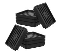 Didiseaon Topes para Ruedas de Sillas de Oficina 8 Piezas Copas de Goma Negra 60X60Mm, Protectores para Patas de Muebles Cuadrados en Pisos de Madera Dura