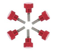 Didiseaon Tornillo de Pulgar Moleteado Mango Escalonado Rojo M4 X 12 6 Piezas de Aleación de Aluminio Instalación sin Herramientas para Ensamblajes Mecánicos