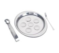 Didiseaon Vajilla para Caracoles de Acero Inoxidable 19.5X16.8X4.5Cm Plato Pinzas y Tenedor para Servir Mariscos en Hogar y Hotel
