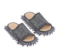 Didiseaon Zapatillas de Casa de Verano para Interior, Diseño Desmontable | Paja y Chenilla, Limpieza del Suelo en Casa, Ligeras, para Interior, Gris, Talla Grande