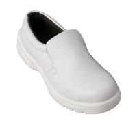 Didiseaon Zapatos de Protección Blancos para Taller Cómodos y Transpirables con Diseño Antideslizante y Puntera Reforzada Unisex para Industria y Almacenes Talla