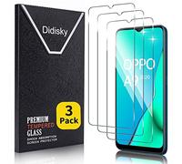 Didisky 3-Unidades Cristal Templado Protector de Pantalla para OPPO A9 2020, Antihuellas, Sin Burbujas, Fácil de Limpiar, 9H Dureza,Transparente