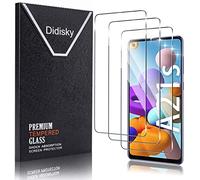 Didisky 3-Unidades Cristal Templado Protector de Pantalla para Samsung Galaxy A21S, Antihuellas, Sin Burbujas, Fácil de Limpiar, 9H Dureza,Transparente