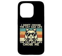 Didn'T Choose Cat Dad Life Chose Me Chose Me Funny Fur Papa Daddy Men Carcasa para iPhone 15 Pro