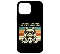 Didn'T Choose Cat Dad Life Chose Me Chose Me Funny Fur Papa Daddy Men Carcasa para iPhone 16 Pro MAX