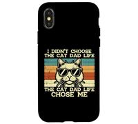 Didn'T Choose Cat Dad Life Chose Me Chose Me Funny Fur Papa Daddy Men Carcasa para iPhone X/XS