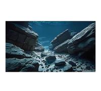 Didooou Fondo de acuario de roca oscura natural subacuática, fondo de acuario, calcomanías finas para acuario, 30 cm, 40 cm, 50 cm, 60 cm, 80 cm (40 x 60 cm, rocas submarinas 6)