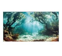 Didooou Imagen de fondo de acuario 3D, pegamento de PVC para acuario, calcomanías decorativas de acuario, calcomanías de acuario boutique (océano-4, 40 x 80 cm)