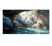 Didooou Imagen de fondo de acuario 3D, pegamento de PVC para acuario, calcomanías decorativas de acuario, calcomanías de acuario boutique (cueva-2, 30 x 60 cm)