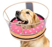 Didopet Cono de esponja para perro después de la cirugía, no requiere inflado, collar de dona para dejar de lamer, alternativas de cono inflable para mascotas medianas, collar de recuperación suave