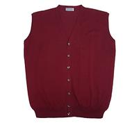 DIDYUGO Suéter de hombre chaleco sin mangas abierto botones tallas grandes 3XL 4X 5X 6X 7X 8X, burdeos, 6X-Large