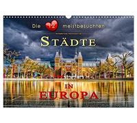 Die 12 meistbesuchten Städte in Europa (Wandkalender 2026 DIN A3 quer), CALVENDO Monatskalender: Jeden Monat eine der meistbesuchten Städte Europas, ... Januar (1. Platz) bis Dezember (12. Platz).