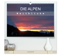 DIE ALPEN - Weitblicke (hochwertiger Premium Wandkalender 2026 DIN A2 quer), Kunstdruck in Hochglanz: Stimmungsvolle und beeindruckende Bergpanoramen der Alpen