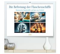 Die Befreiung der Flaschenschiffe - Historische Segelschiffe (hochwertiger Premium Wandkalender 2026 DIN A2 quer), Kunstdruck in Hochglanz: Auf Kurs ... Segelschiffe erobern die Welt der Fantasie