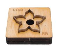 Die de corte de cuero, molde de cuero con forma de flores de 50 mm, base de madera, cuero, cortador de carbono, herramienta de cuchilla de acero para proyectos de bricolaje y (55mm)
