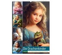 Die Drachenkinder. Eine magische Reise ins Reich der Fantasie (Wandkalender 2026 DIN A2 hoch), CALVENDO Monatskalender: Niedliche Burgfräulein und ihre liebenswerten Drachenbegleiter