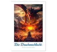 Die Drachenschlacht (Wandkalender 2026 DIN A2 hoch), CALVENDO Monatskalender: Eine Bilder Geschichte über Ritter, Drachen und die große Liebe.