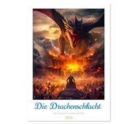 Die Drachenschlacht (Wandkalender 2026 DIN A3 hoch), CALVENDO Monatskalender: Eine Bilder Geschichte über Ritter, Drachen und die große Liebe.