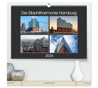 Die Elbphilharmonie Hamburg (hochwertiger Premium Wandkalender 2026 DIN A2 quer), Kunstdruck in Hochglanz: Die Elbphilharmonie mit ihren vielen unterschiedlichen Gesichtern in hochauflösenden Bildern.