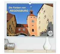Die Farben von REGENSBURG (hochwertiger Premium Wandkalender 2026 DIN A2 quer), Kunstdruck in Hochglanz: Farbenfrohes Flair an der Donau