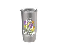 Die Freude des Herrn ist meine Stärke Pretty Floral Lettering Vaso térmico de acero inoxidable de doble pared