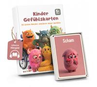 Die Fühlis - Juego de 32 tarjetas de emoción para niños, autorregulación, monstruo de sentimiento, con impulsos de diálogo, consejos cotidianos y juego de audio. Inteligencia emocional a partir de 5