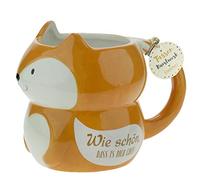 Die Geschenkewelt 46342 - Taza de dolomita con diseño de zorro, 50 cl, naranja