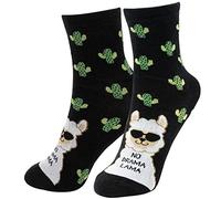 Die Geschenkewelt No Drama Lama - Calcetines de Regalo (80% algodón, 15% Nailon, 5% Elastano, Talla 41-46), Color Negro