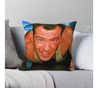 Die Hard Bruce Willis John McClane - Funda de almohada cuadrada de poliéster y lino y terciopelo, decoración para el hogar
