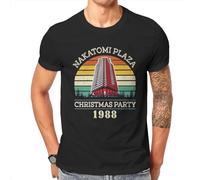 Die Hard Movie Christmas Party 1988 Bruce Willis Vintage Nakatomi Plaza Individuality Unisex T-Shirt Printed tee Black Mens Top Shirt L