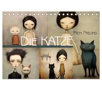 Die Katze - mein Freund (Tischkalender 2026 DIN A5 quer), CALVENDO Monatskalender: Entzückende Illustrationen und herzerwärmende Augenblicke