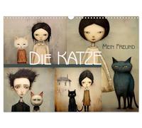 Die Katze - mein Freund (Wandkalender 2026 DIN A3 quer), CALVENDO Monatskalender: Entzückende Illustrationen und herzerwärmende Augenblicke